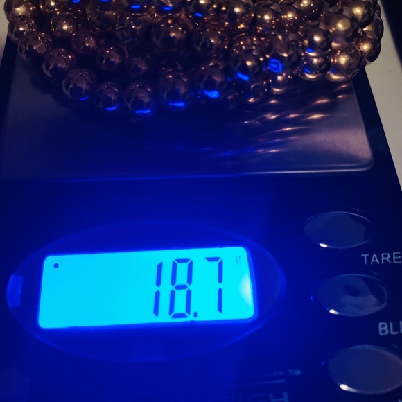 24k solid gold bead necklace with a clover pendant - Picture 5 of 5